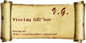 Viszlay Gábor névjegykártya